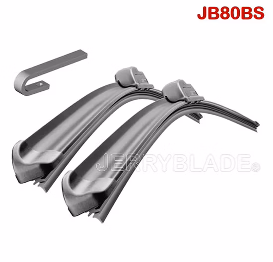 Lâmina de limpador universal Jb80BS Gancho limpador aerodinâmico centrado spoiler premium de borracha natural mais vendido limpador plano competitivo lâmina de feixe de limpador sem moldura barata
